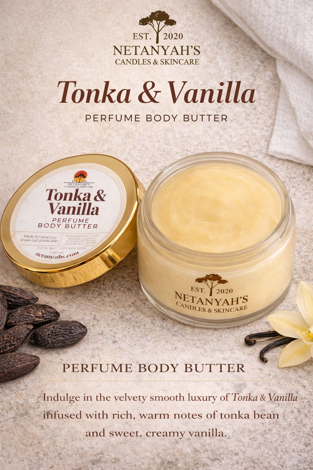 Mini Tonka & Vanilla Perfumed Body Butter Balm